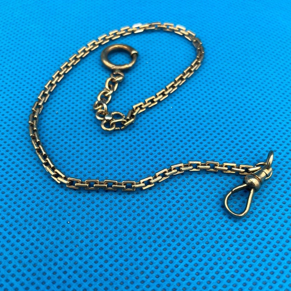 Simmons Rose Gold Tone Mens Pocket Watch Chain Box Link 9.5"length